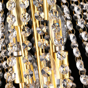 English Elm 24-Inch Gold Crystal Chandelier 12-Light French Empire Ceiling Light with 3000K LEDs, Pre-Assembled Elegance W2869P411736