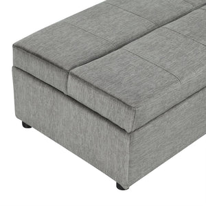 English Elm Twin Folding Ottoman Sleeper Bed with Chenille Upholstery, Foam & Pocket Spring Mattress, Compact Convertible Guest Sofa loveseat Dark Gray N719P243722R