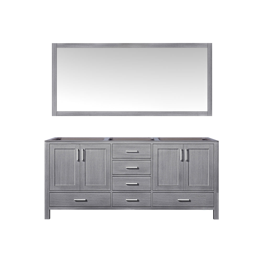 English Elm Distressed Grey Double Bath Vanity Set With Mirror, 72” W, Ample Storage & Stylish Design For Bathrooms B2731S00520