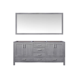 English Elm Distressed Grey Double Bath Vanity Set With Mirror, 72” W, Ample Storage & Stylish Design For Bathrooms B2731S00520