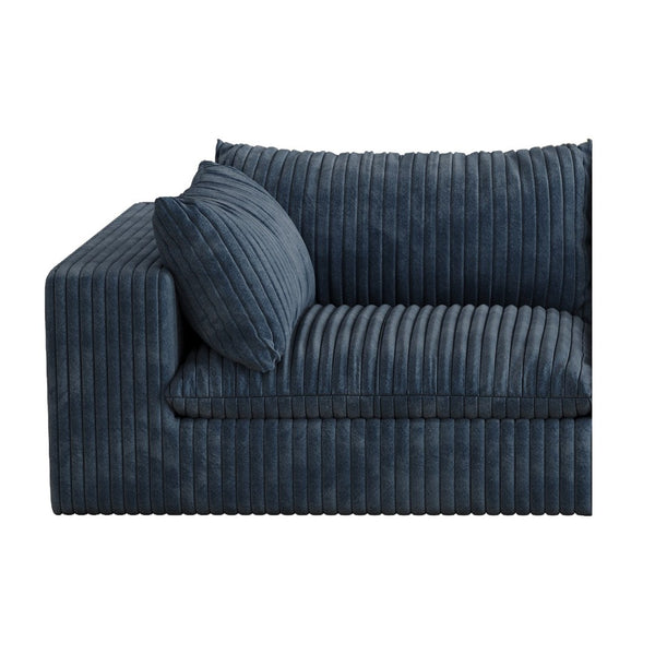 English Elm 118.2" Modular Cloud Sofa Corduroy Upholstered Deep Seat Lounge for Living Room Blue W2824S00192