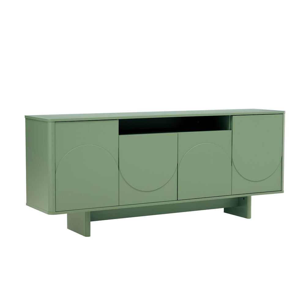English Elm Ella 71" Sideboard with Soft-Close Doors, Adjustable Shelves, 9 Cubby Spaces & Modern Sled Legs Sage Green B365S00108