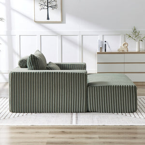 English Elm 75-Inch Corduroy Sponge Lounge Chair With Footrest – No Assembly, Plush Sleeper For Living Rooms & Bedrooms W834P206095