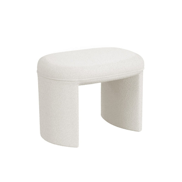 English Elm Max Boucle Footstool Sculptural Saddle Seat Ottoman for Living Room or Bedroom B056P416981
