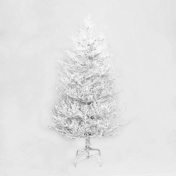 English Elm 4FT Aspen Fir Pre-Lit Artificial Christmas Tree with 280 Snow-Flocked Tips & 230 Warm White LEDs, Lightweight Hinged Frame for Home & Party Decor N704P326835A