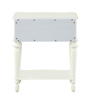 English Elm Ivory 1-Drawer Nightstand with Bottom Shelf for Books & Decor, Smooth-Glide Drawer, Compact Chic B062P215402