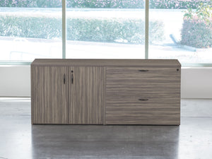 OSP Home Furnishings Napa Contemporary Office Credenza with Concealed Storage and Clean Professional Lines Combo NAPURB-TYP205