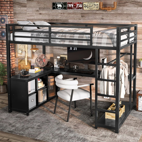 English Elm Twin House Bunk Bed with Slide Storage Stairs and Safety Rails for Kids Rooms W1580S00369