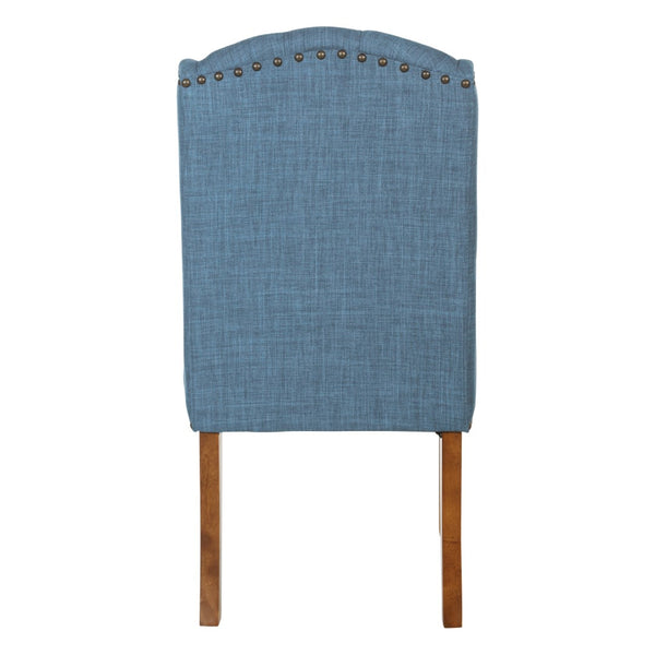 OSP Home Furnishings Jessica Tufted Wing Dining Chair Navy