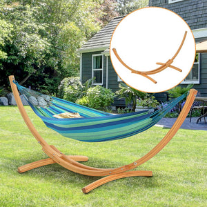 English Elm Outsunny 10.6' Curved Wooden Hammock Stand - Stylish, Durable, Up To 264Lbs, Perfect For Indoors & Outdoors W2225P174061-GIGA