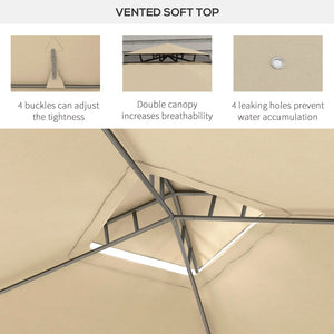 English Elm Outsunny 9.6' X 11.6' Patio Gazebo With Two-Tier Roof, Mesh Walls For Bug-Free Outdoor Relaxation W2225P174223-GIGA