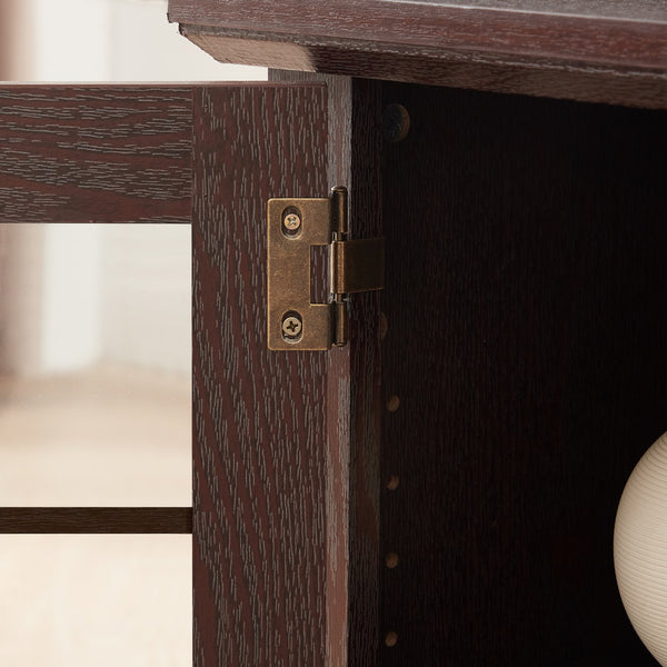 English Elm 70" Modern TV Stand with 23" Electric Fireplace, Faux Stone Mantel, Ample Storage & Cable Management Cherry W2275S00023