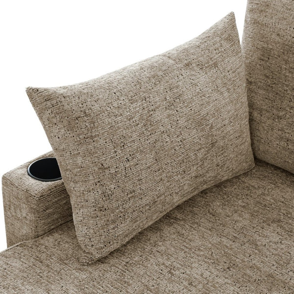 English Elm 101.2" Modular Chenille Sectional Sofa with Tufted Cushions and Deep Seating for Living Room N719S001910D