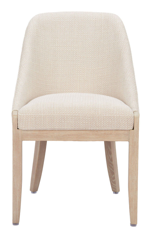 Zuo Modern Calmo Dining Chair Beige - Stylish Modern Design In High-quality Fabric And Solid Ash Wood For Your Home Beige 100% Polyester,Plywood,Solid Ash Wood 110646-zuo-modern