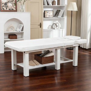 English Elm Spa Salon Massage Table Steel Frame Pu Leather Adjustable Backrest Bottom Shelf Storage W1422P382936