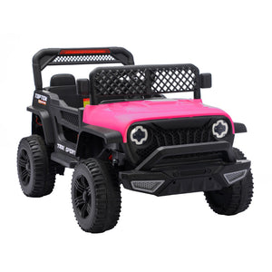 English Elm Ride on Electric Kids Car 12v Luxury Toy with Remote Control Swing and Led Lights Pink W1760P358703