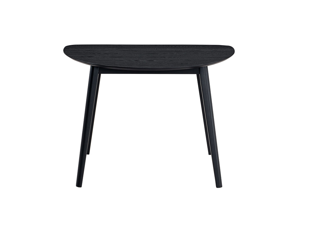 English Elm Real Black Rectangular Dining Table with 19mm Wood Top, Rubber Wood Legs, 100lb Capacity, 26" Clearance B2726P281886