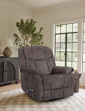 English Elm Man Wah Calgary Upholstered Swivel Recliner In Mink - Cozy, Modern Comfort For Living Spaces B2707P311410