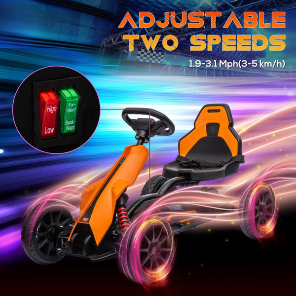 English Elm Aosom Kids Pedal Go Kart Sporty Ride on with Adjustable Seat and Eva Wheels W2225P229366