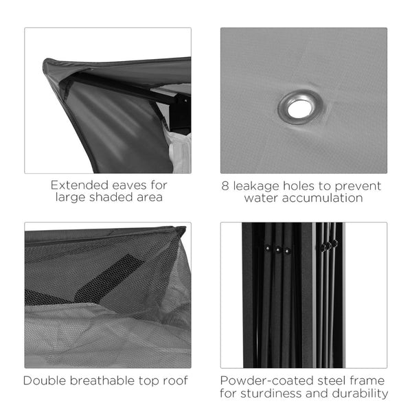 English Elm Outsunny 11' X 11' Instant Pop-Up Canopy With Removable Netting For Backyard Events & Outdoor Fun W2225P200730-GIGA