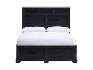 English Elm Nick King Storage Bed with Drawers Bold Headboard Faux Granite and Wood Grain Frame B078S00708