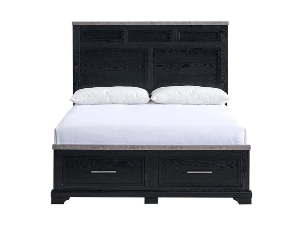 English Elm Nick King Storage Bed with Drawers Bold Headboard Faux Granite and Wood Grain Frame B078S00708