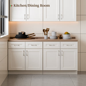 English Elm 33 Inch Solid Wood Shaker Wall Cabinet Soft Close Doors Adjustable Shelves White T2950P490383