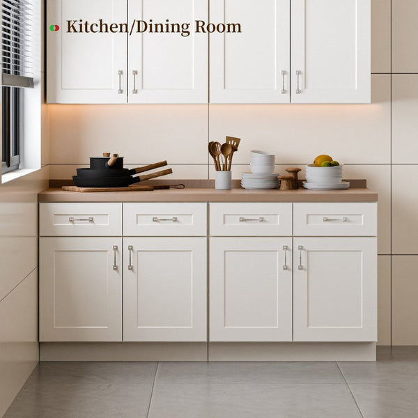 English Elm 33 Inch Solid Wood Shaker Wall Cabinet Soft Close Doors Adjustable Shelves White T2950P490383
