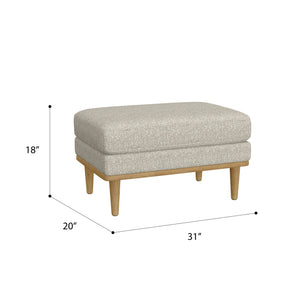 English Elm Wallace & Bay - Tan Chair Ottoman - Mid-Century Modern Tan Accent Footrest with Solid Wood Frame, Easy-Care Fabric, 31"W 20"D 18"H B2709P212477