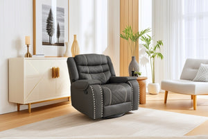 English Elm Recliner Sofa Set Microfiber Manual Club Chair with Brass Nail Head Trim Living Room W3900S00020