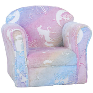 English Elm Qaba Kids Sofa Chair - Cozy Glow-In-The-Dark Fairy Toddler Sofa For Playrooms & Bedrooms, Multicolor W2225P229322-GIGA