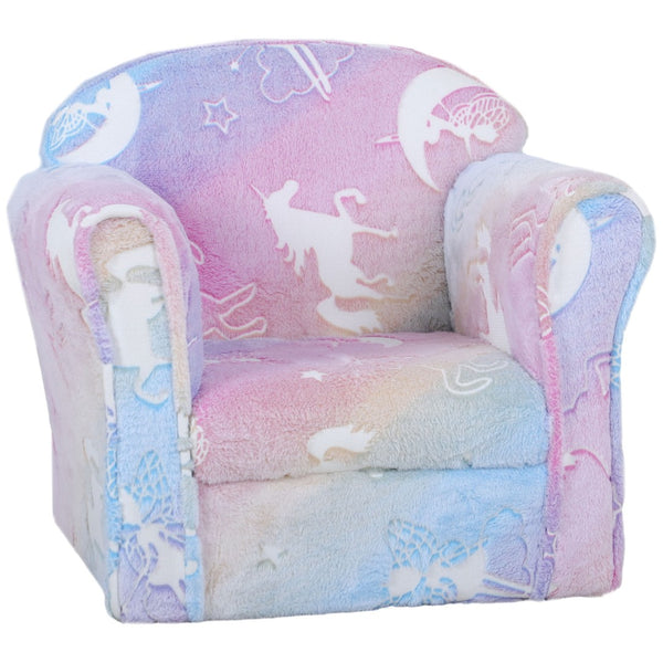 English Elm Qaba Kids Sofa Chair - Cozy Glow-In-The-Dark Fairy Toddler Sofa For Playrooms & Bedrooms, Multicolor W2225P229322-GIGA