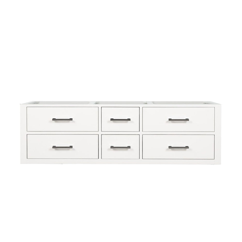 English Elm White Double-Sink Bath Vanity - 60" Wall-Hung Unit With Ample Storage, Soft-Close Drawers, & Style B2731P258053-GIGA
