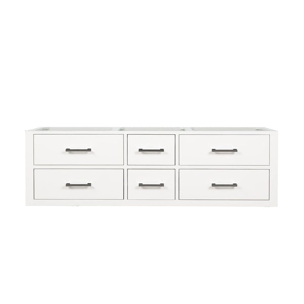 English Elm White Double-Sink Bath Vanity - 60" Wall-Hung Unit With Ample Storage, Soft-Close Drawers, & Style B2731P258053-GIGA
