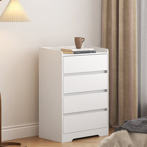 English Elm 4 Drawer Dresser with Anti-Tip Kit, Waterproof White Chest, Modern Sturdy Frame, Safe Smooth Drawers W132166400