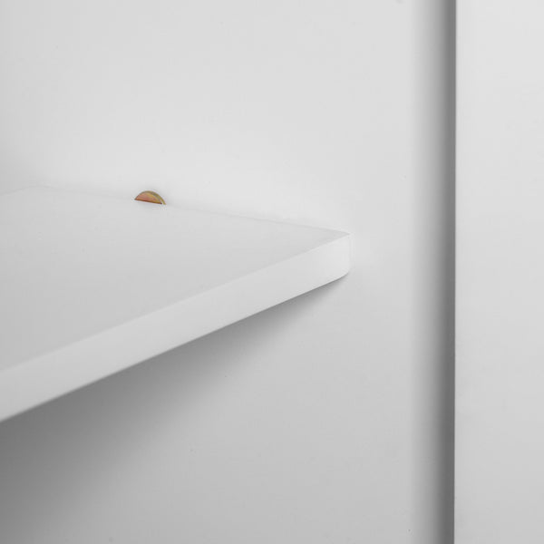 English Elm 36.02-inch white bathroom vanity with ceramic basin, gold round handles, soft-close doors & drawers N729P184710K