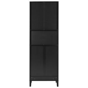 English Elm 70.9" High Freestanding Tall Bathroom Cabinet with Soft-Close Doors, Drawer & Adjustable Shelves for Organized Living Black N729P272001B