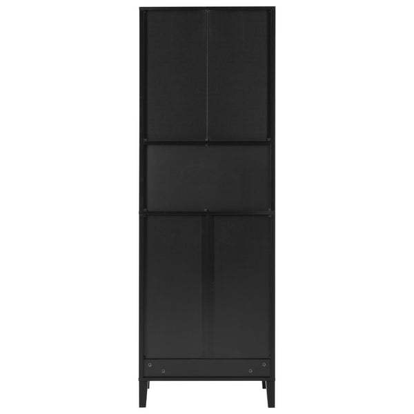 English Elm 70.9" High Freestanding Tall Bathroom Cabinet with Soft-Close Doors, Drawer & Adjustable Shelves for Organized Living Black N729P272001B