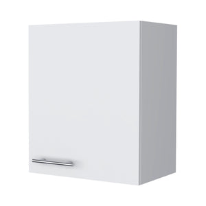 English Elm So- So- Hi Wall Cabinet Melamine One Door White - Compact 2-Shelf Wall-Mounted Kitchen Organizer B128P237140