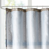 Madison Park Donovan Traditional Embroidered Shower Curtain MP70-7543 Navy