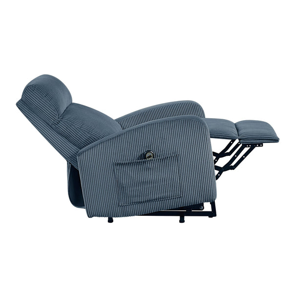 English Elm Contemporary Power Lift Chair Recliner with Plush Corduroy, Foam-Over-Coil Support & Side Pocket Blue 31 L x 29 W x 24 H B011P395833