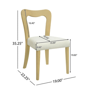English Elm Christopher Knight Home® - Dining Chair Modern Set of 2 with Rounded Back and Upholstered Seat on Durable Rubberwood Frame Beige,Natural Ash N771P254007A
