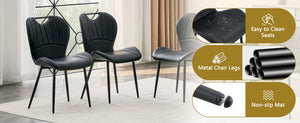 English Elm Set of 4 Olive Fabric Dining Chairs Ergonomic Cushion Black Steel Frame Modern Black W1151P454886