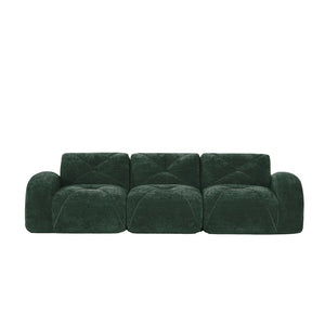 English Elm 110''boneless Velvet Sectional Sofa Modular Cloud Seating with Tufted Cushions for Living Rooms Green W714S01613