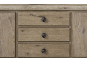 English Elm English Knotty Oak Veneer Console with Bowtie Inlay and Soft Close Storage Doors B2699P443204