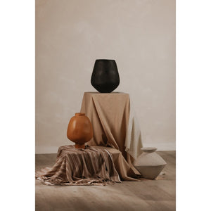 English Elm Voss Handcrafted Matte Black Sculptural Vessel in Recycled Ecomix for Shelves B2769P498403