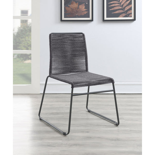 English Elm Jerome Charcoal Woven Rope Stackable Chairs (Set Of 2) - Modern Rustic Design For Any Space B062P344938