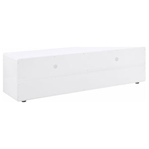 English Elm Cordova Glossy White Low Profile Tv Stand with Dual Drawers for Modern Living Rooms B062P441136