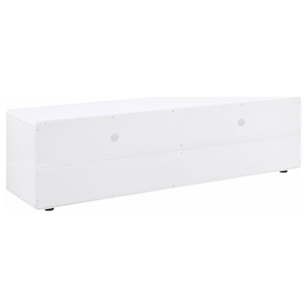 English Elm Cordova Glossy White Low Profile Tv Stand with Dual Drawers for Modern Living Rooms B062P441136