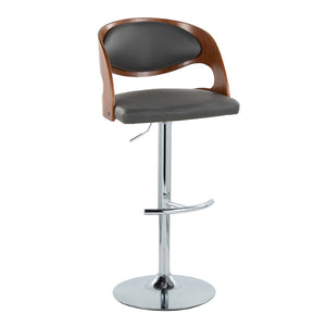 English Elm Pino Adjustable Barstool Set Of 2 - Mid-Century Modern Swivel Design With Chrome & Walnut Finish B202S00991-GIGA